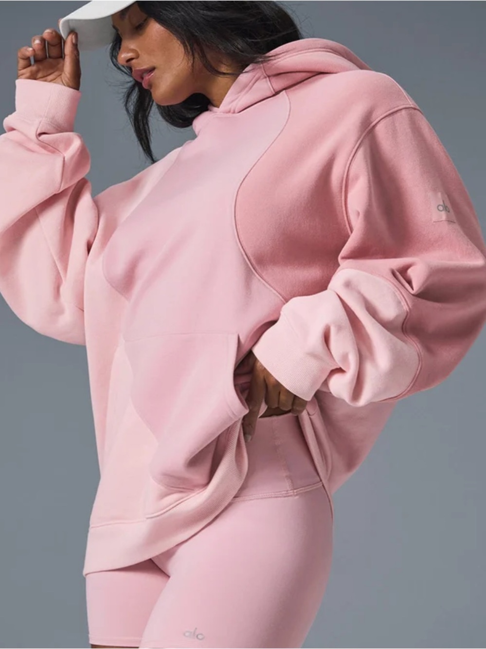 ALO Yoga Make Waves Hoodie Sunset Pink Tonal Small